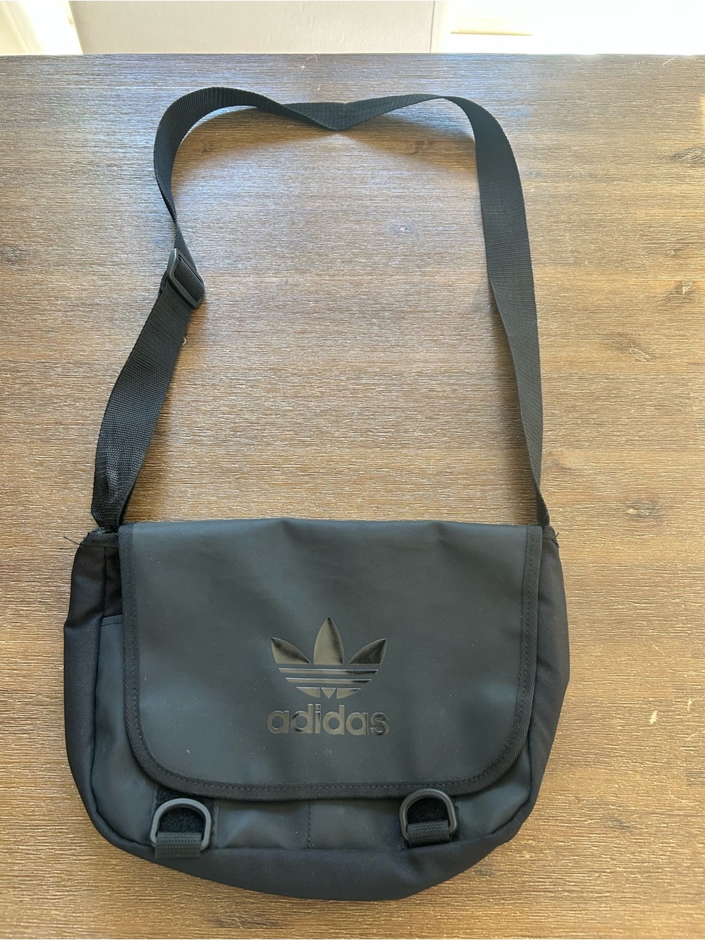 adidas Trefoil Black Crossbody Messenger Bag unisex